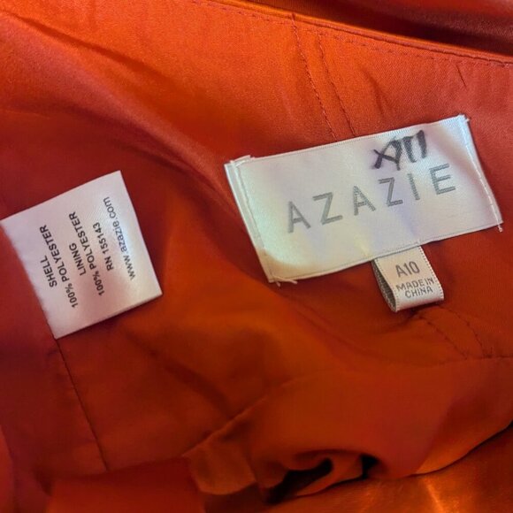 NWT AZAZIE Halter Paprika A Line Sweetheart Neck Satin Dress‎ Kenzie Bias Cut - Picture 8 of 8